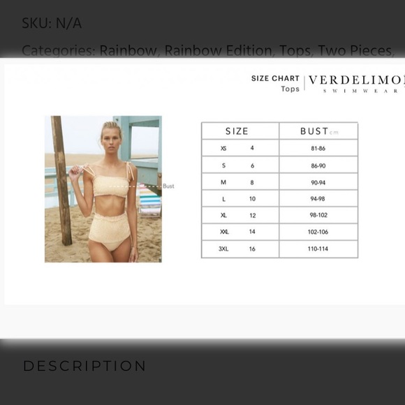 VerdeLimon Calico Paisley Bikini Top Wrap L - Picture 6 of 6